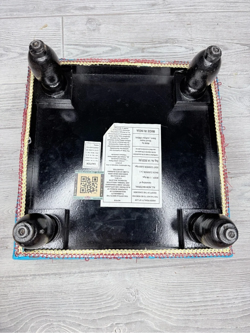 Pier 1 Mystic Mandala Foot Stool cloth embroidered top seating ottoman